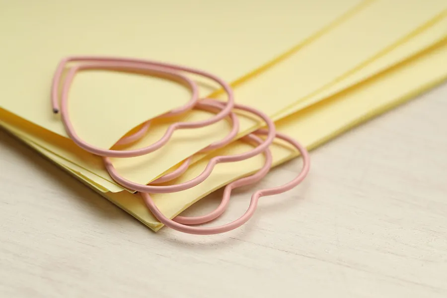 file folders with heart paperclips - Houston Therapy for Girls forms